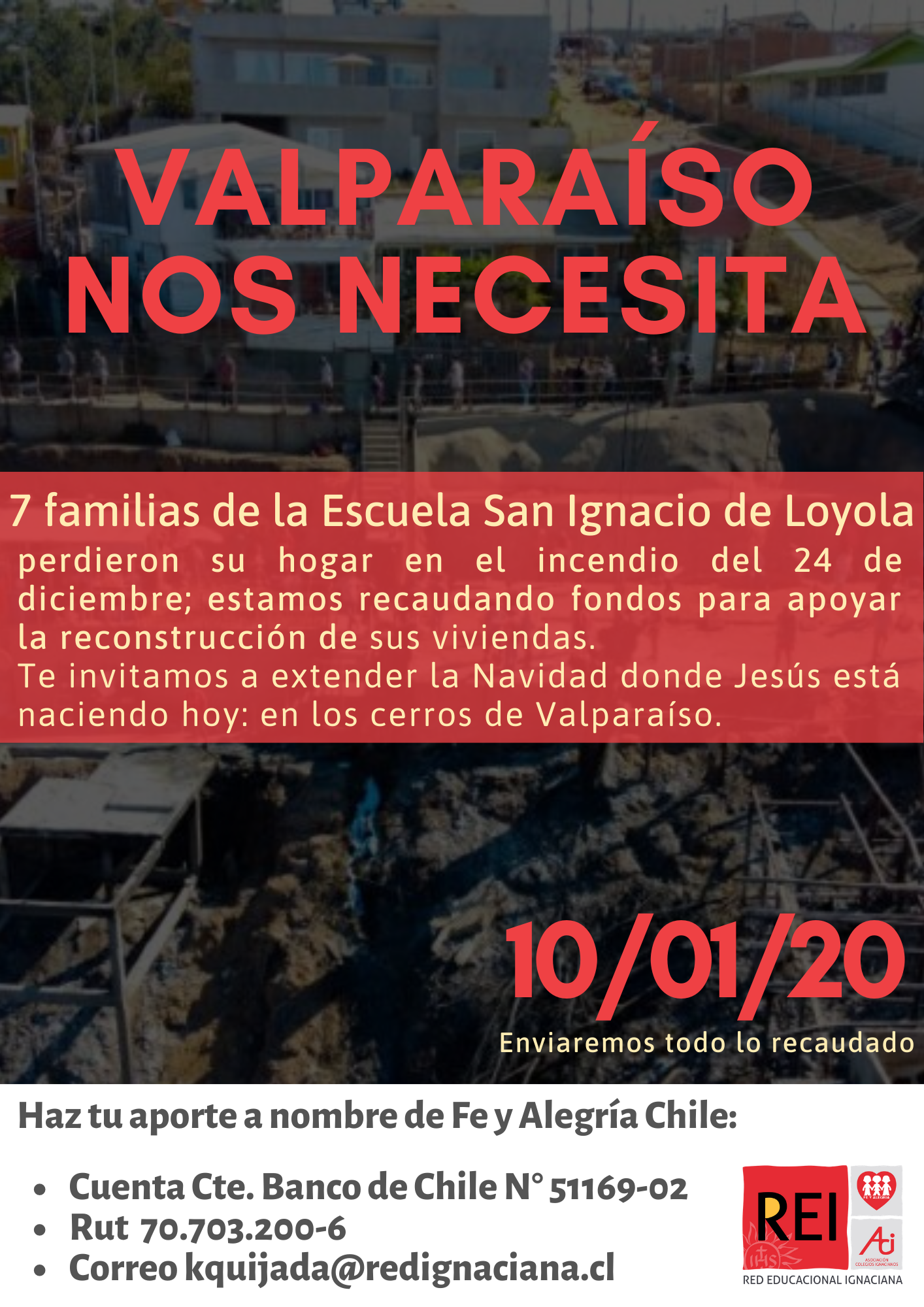 ¡Ayudemos a nuestros alumnos de Valparaíso!